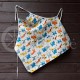 Colourful half-linen kitchen apron "Puppies"